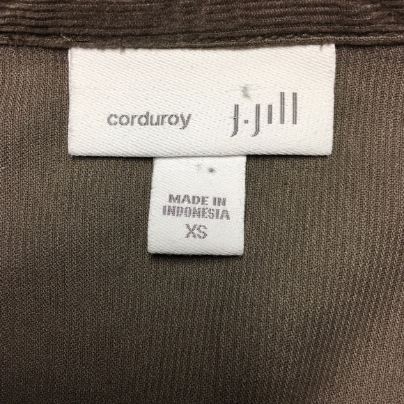 J Jill Corduroy Brown LS Button up Shirt XS - Picture 2 of 6